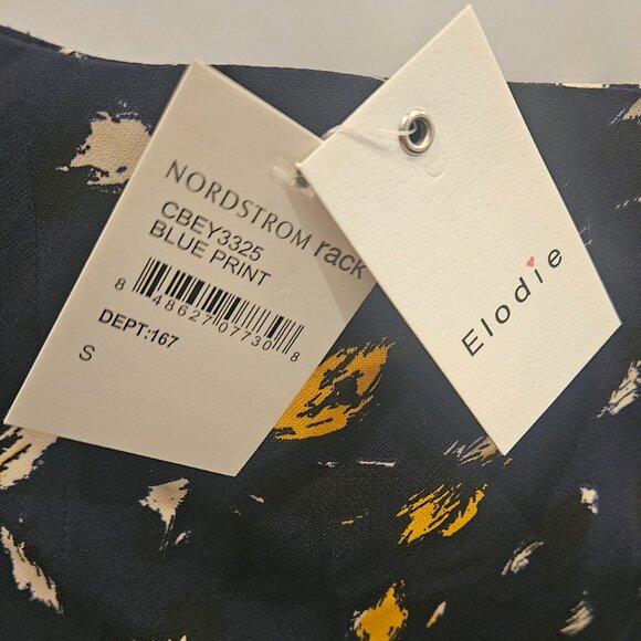 NWT - Elodie - Women's Midi Skirt Navy Abstract Print - Size X-Small - Picture 2 of 4